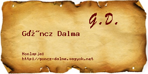 Göncz Dalma névjegykártya